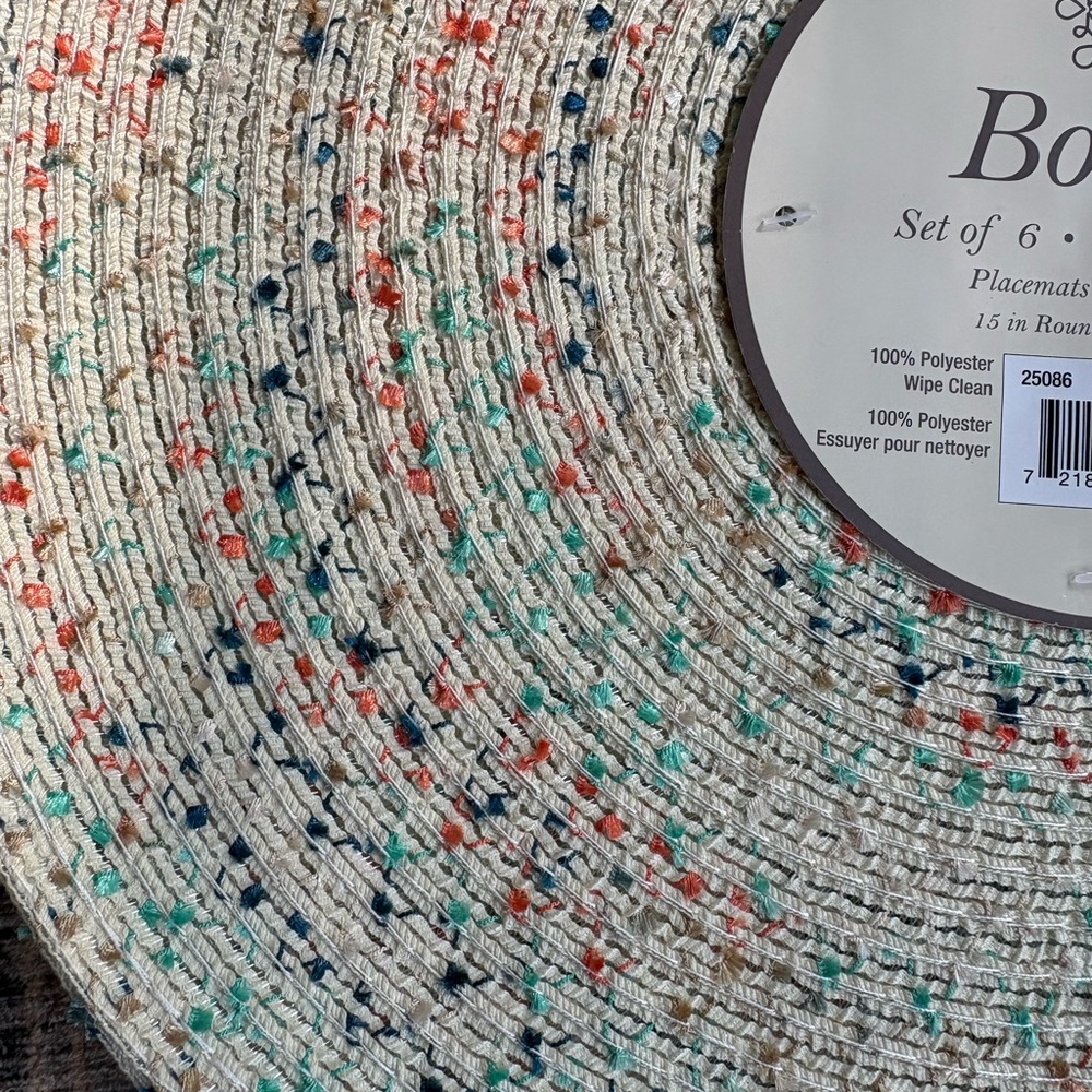 Multicolor Round Placemat - Set of 6 - Picture 2 of 2